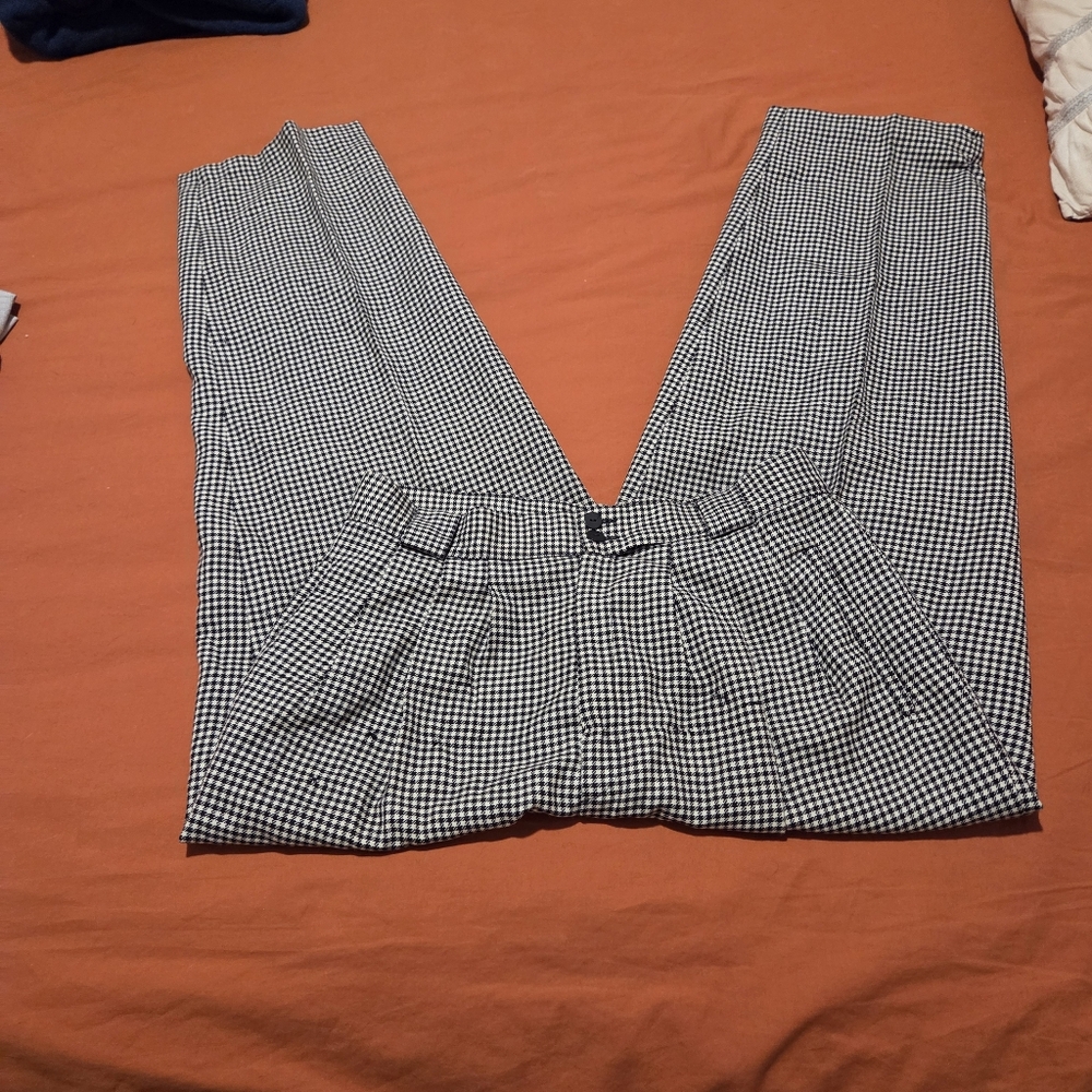 Vintage Giorgio Sant Angelo Pleated Wool Houndstooth Pants Women's Medium